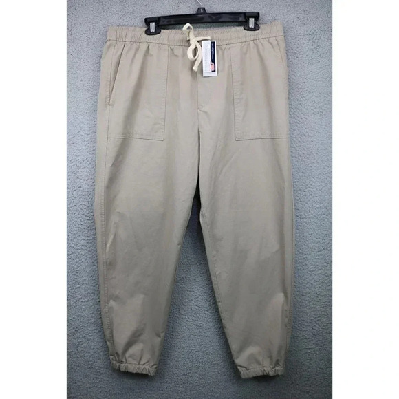 Vineyard Vines Women's On the Go Pants-Performance Joggers Khaki-Large-NWT - Picture 1 of 11
